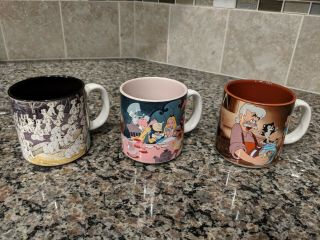 Vintage Walt Disney Company Pinocchio/alice In Wonderland/101 Dalmatians Mugs