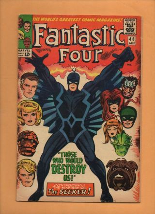 Fantastic Four 46 Marvel Comics 1966 1st Full Appearance Of Black Bolt Vgfn 5.  0