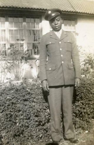 Mt188 Vtg Photo Black American Wwii Era Military Man In Uniform C 1943