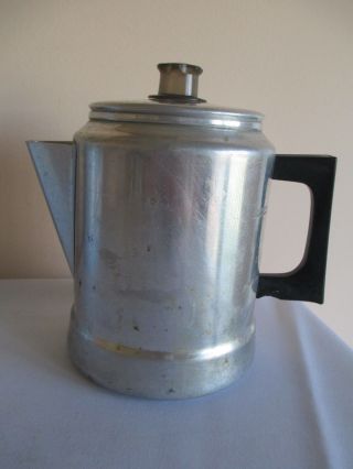 Vtg Comet Aluminum Coffee Pot Percolator,  7 - Cup,  Stove,  Camping,  Plastic Dome