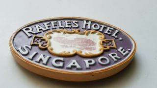 Raffles Hotel Singapore Cast Resin Oval Fridge Magnet 2