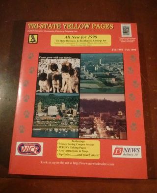 1998 Tri State Yellow Pages Telephone Directory Huntington Wv Ashland Phone Book