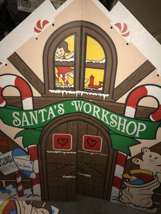 7 - Up Store Display Santas Workshop Christmas Cardboard Vintage