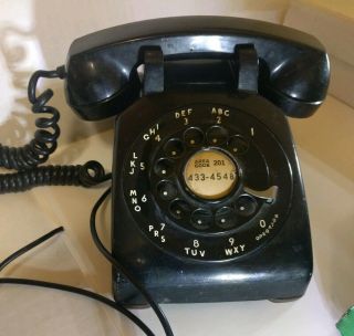 Vintage Western Electric Black Rotary Telephone Desk Phone Bell System