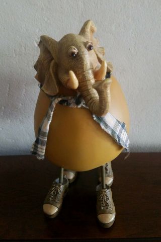 Whimsical Elephant In Sneakers With Plaid Scarf Coin Bank