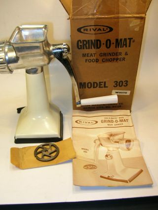 Rival Grind - O - Mat 303 Meat Grinder Food Chopper Vac - O - Matic Suction Cup Base