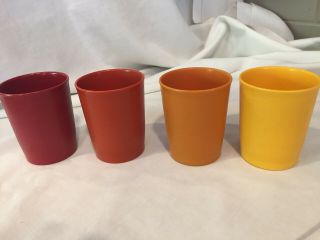 4 Vtg Tupperware Tumblers Harvest Colors Glasses Cups 6 Oz Juice 1251