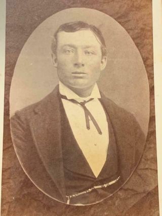 Antique Cdv Photo Handsome Young Man Hopkins Missouri F.  A.  Buck