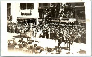 1939 Dodge City,  Kansas Rppc Photo Postcard Errol Flynn Parade Movie Premiere