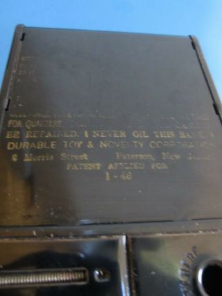 Vintage Durable Toy Co.  NJ - USA - Black Tin Uncle Sam ' s 3 Coin Register Bank 3