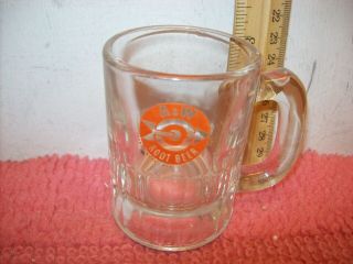 Vintage A & W Root Beer 3 1/4 " Mug With 1961 - Brown & Orange Bulls Eye Logo