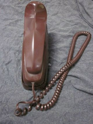 Vintage Rotary Dial Wall Brown Telephone Trimline At&t By Western Electric