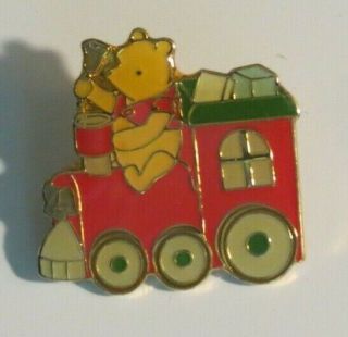 Disney Store Classic Winnie The Pooh On Christmas Train Santa With Presents Pin