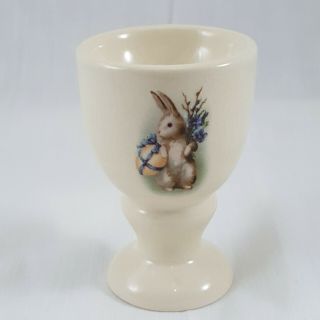 Vintage Egg Cup Ceramic Farmhouse Bunny Rabbit Easter Holder Breakfast Single
