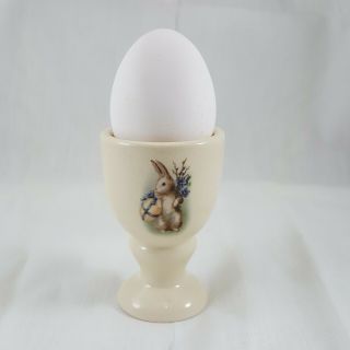 Vintage Egg Cup Ceramic farmhouse bunny rabbit Easter holder breakfast single 2