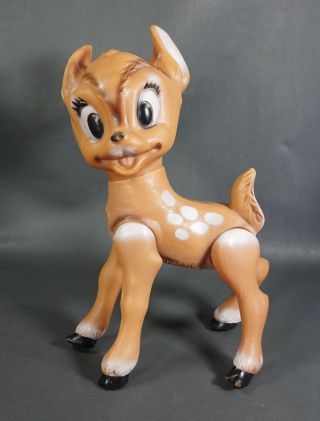 1964 Vintage Bambi Mule Deer Rubber Figure Toy Doll Walt Disney Production 13