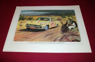 Michael Turner Print: 1953 Pan American Road Race Chuck Stevenson In A Lincoln
