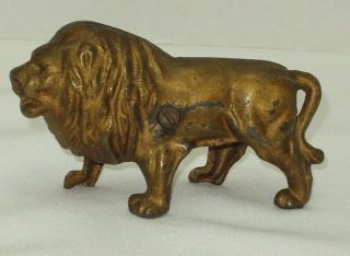 Vintage Antique Cast Iron Lion Still Bank - Very Good Shape - 5 1/2 " Long