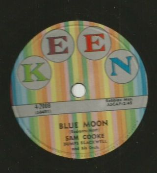 Doowop R&b 78 - Sam Cooke - Blue Moon - Hear - 1958 Keen