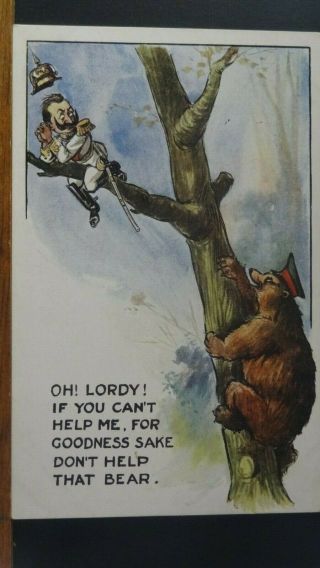 Ww1 Fred Spurgin Comic Postcard: Patriotic,  Russian Bear & Kaiser Wilhelm Humour