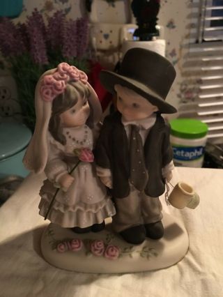 Enesco Promises Of Love Figurine Cake Little Boy And Girl Wedding Topper In Vgc