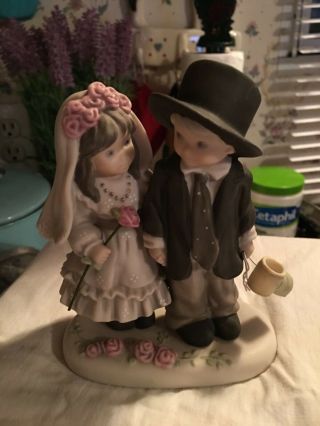 Enesco Promises of Love Figurine Cake Little Boy and Girl Wedding Topper in VGC 3