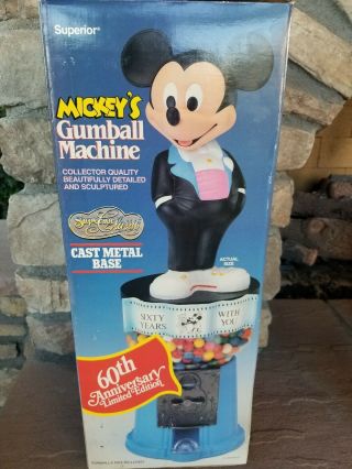 Vintage Mickey Mouse Gumball Machine 60 Years Limited Edition Superior 24”