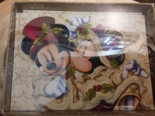 Euc Disney Christmas Cards12 Pack Victorian Mickey Minnie Mouse W/ Envelopes