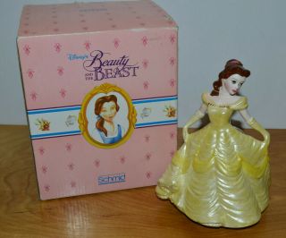 Disney Beauty And The Beast Belle Porcelain Figurine Music Box Schmid