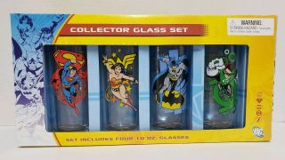 Dc Comics Collectors Glasses (set Of 4 10 Oz Glasses)