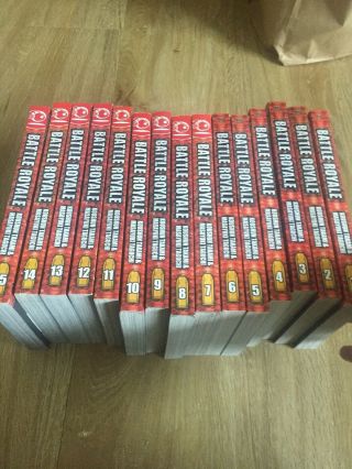 Battle Royale 1 - 15 Complete Set English Manga Tokyopop