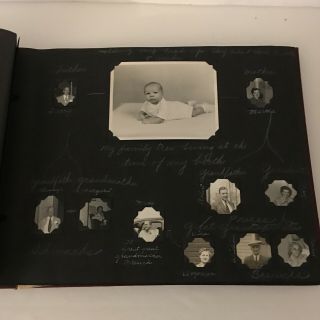 Vintage Photo Album With Black And White Baby Photos Baby Book Scrapbook