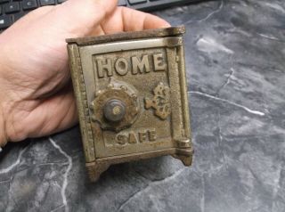 Antique Home Safe Combination Bank Cast Iron Still Bank