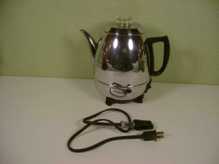 Vtg General Electric 9 Cup Coffee Automatic Percolator 68p40 Art Deco Pot Belly