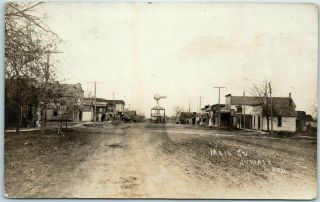Juniata Nebraska Rppc Real Photo Postcard Main Street Downtown Scene 1908 Cancel