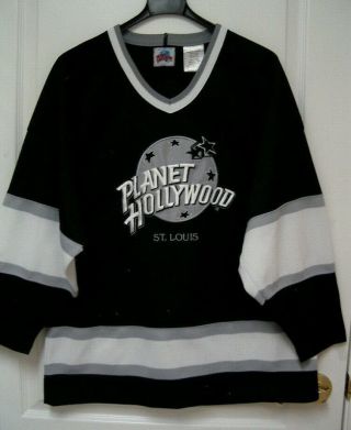 Planet Hollywood St.  Louis Hockey Jersey Black / Silver Mens Small