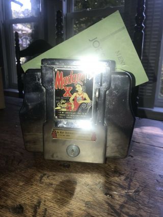 1940s Madam X 1¢ Coin Operated Fortune Teller Napkin Dispenser,  Pittsburgh Menu