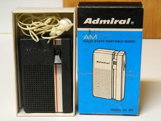 Vintage Admiral Solid State Am Transistor Radio Model Pr 251 Old Stock
