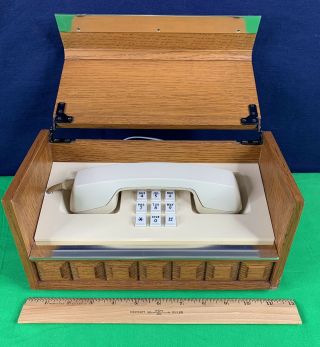 Vintage Western Electric Telephone Wooden Box,  Office,  Den,  Retractable Headset