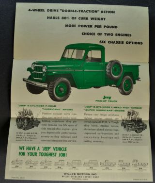 1959 Jeep Pickup Truck Mailer Brochure Folder 4x4 59