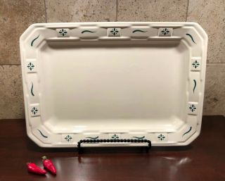 Longaberger Woven Tradition Heritage Green 13 " Rectangle Platter Plate Tray