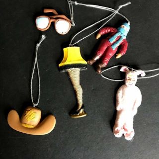 A Christmas Story Holiday Ornaments Set Of 5 Lamp Ralphie Bunny Suit