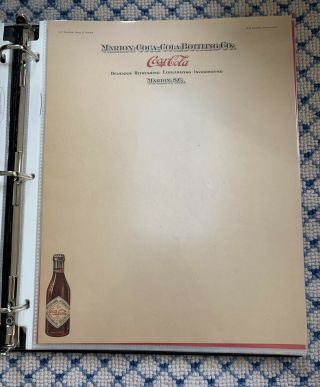 Old Early Coca - Cola Bottling Co.  Letterhead Straight Sided Bottle Marion,  SC 2