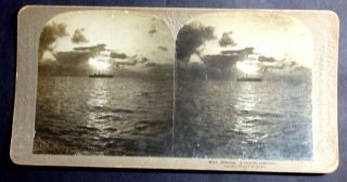 1898 Stereoview Card Evening A View On Lake Erie By Universal Photo Art
