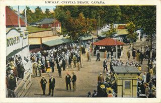 The Midway,  Crystal Beach Amusement Park,  Fort Erie,  Ontario On Canada 1916