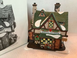Department 56 Dickens Village Quilly’s Antiques Shop Handpainted Porcelain & Box
