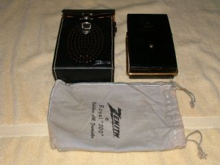 Vintage 1950s Zenith Royal 500 Owl Transistor Radio With Case & Pouch