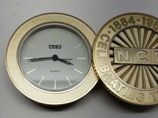 Vintage Quartz Ncr Clock 1884 - 1984 100th Anniversary National Cash Register