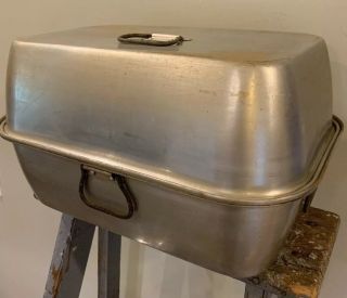 Vintage Aluminum Roaster/roasting Pan With Lid Warever Tacu