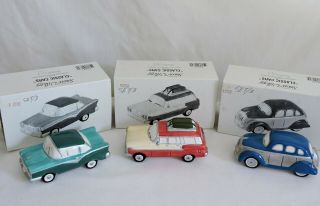 Department 56 Set Of 3 Classic Cars The Snow Village In Boxes Euc